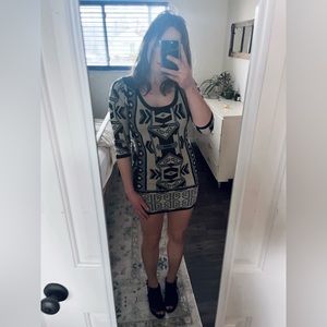 Tribal pattern t/o Sweater Dress